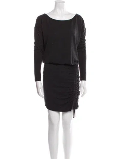 Pre-owned Allsaints Bateau Neckline Mini Dress In Black