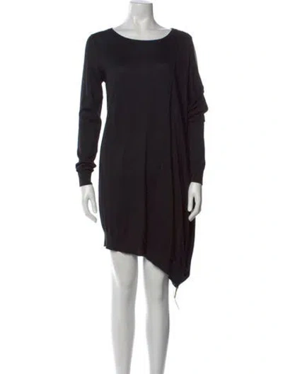 Pre-owned Allsaints Bateau Neckline Mini Dress In Black