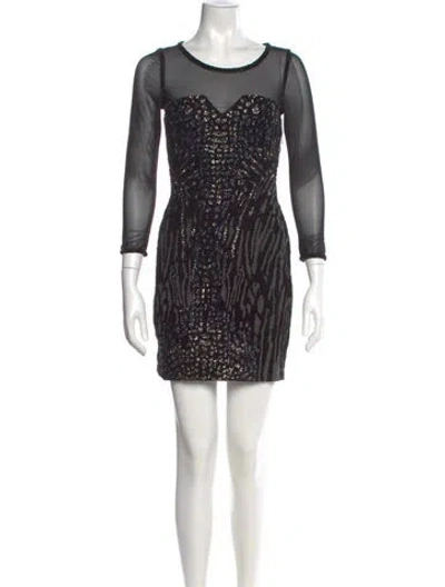 Pre-owned Allsaints Bateau Neckline Mini Dress In Black