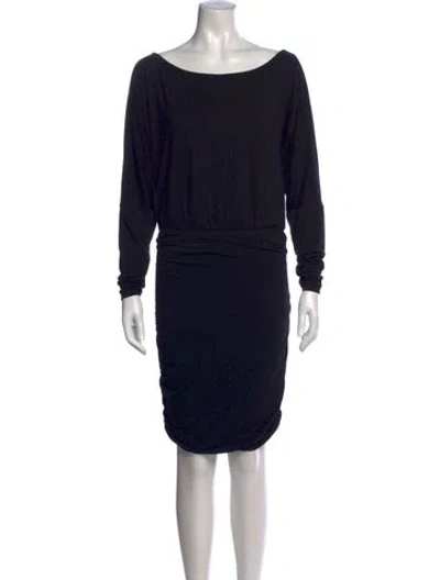 Pre-owned Allsaints Bateau Neckline Mini Dress In Black