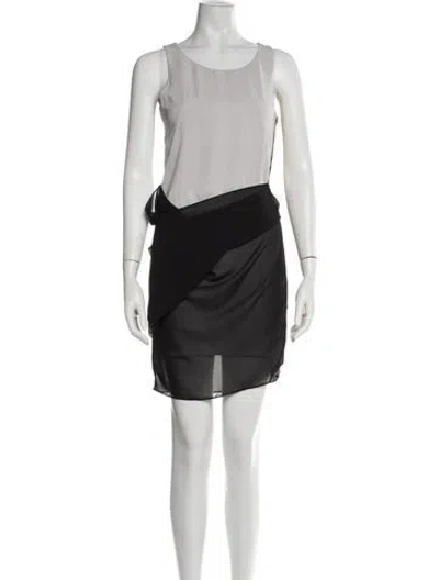 Pre-owned Allsaints Bateau Neckline Mini Dress In Black