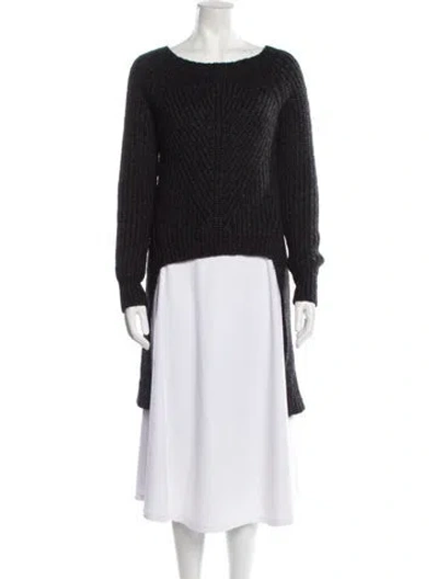 Pre-owned Allsaints Bateau Neckline Sweater In Black