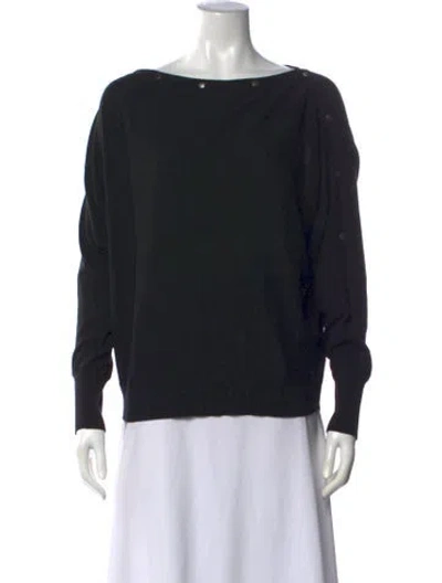 Pre-owned Allsaints Bateau Neckline Sweater In Black