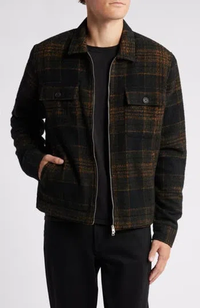 ALLSAINTS ALLSAINTS BAUHAUS PLAID FLEECE LINED FLANNEL ZIP JACKET