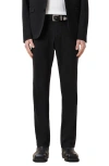 Allsaints Bay Flat Front Cotton Pants In Black