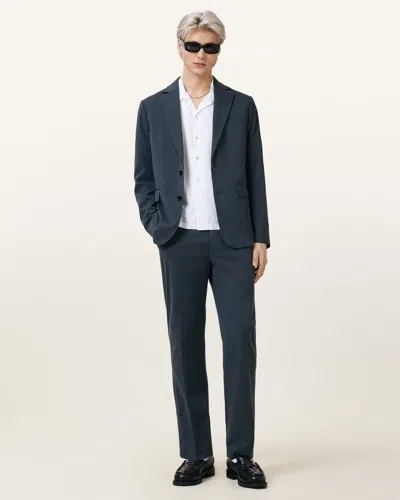 Allsaints Bay Straight Leg Trousers In Ink Blue