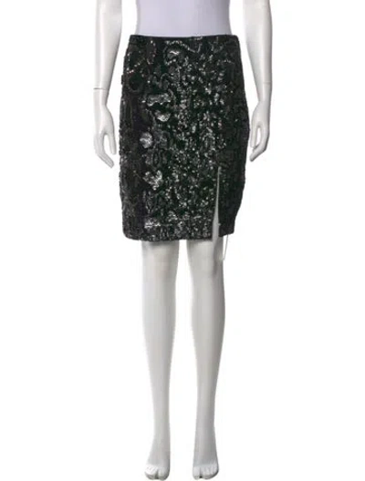 Pre-owned Allsaints Beaded Accents Knee-length Skirt In Gray