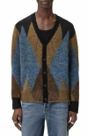 Allsaints Bernie Argyle-pattern Cardigan In Brown