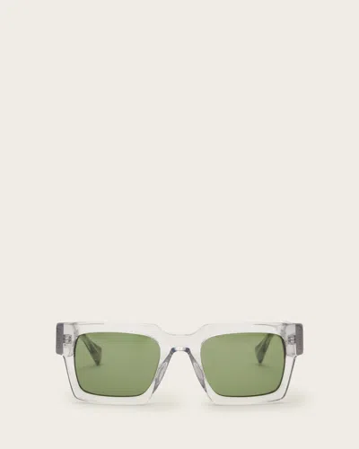 Allsaints Beau Square Frame Acetate Sunglasses In Crystal Grey