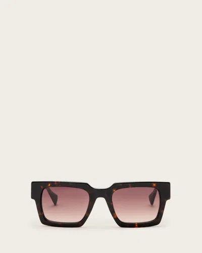 Allsaints Beau Square Sunglasses In Dark Tort