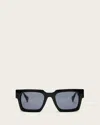 Allsaints Beau Square Sunglasses In Gloss Black