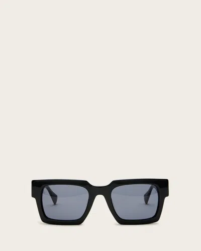 Allsaints Beau Square Sunglasses In Gloss Black