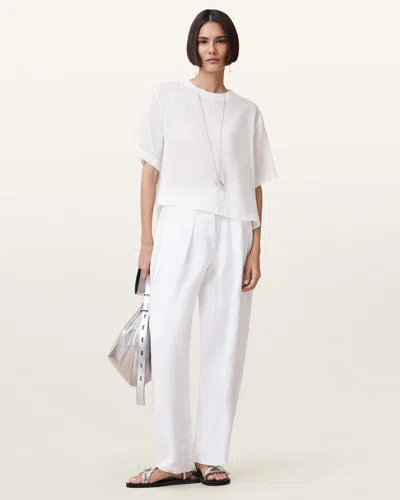 Allsaints Becca Barrel Leg Pants In Antique White