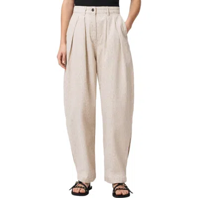 Allsaints Becca Camo Pleated Cotton Trousers In White