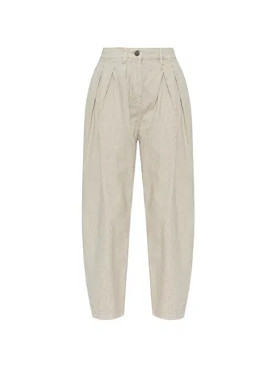 Allsaints Becca Leopard-print Trousers In Gray
