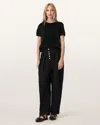 Allsaints Becca Pleated Barrel Leg Denim Jeans In Black
