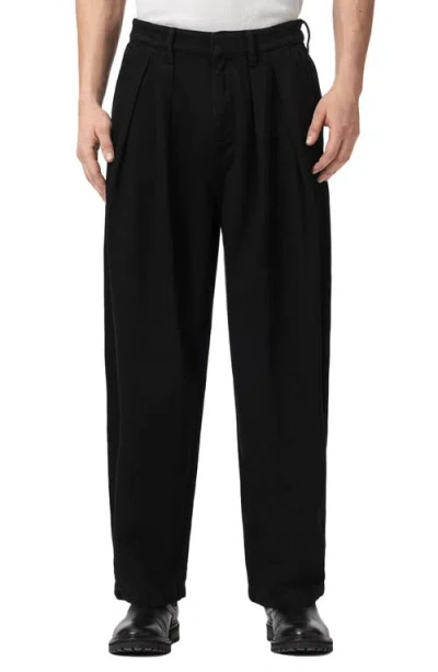 Allsaints Mens Black Becco Tapered-leg Lyocell-blend Trousers