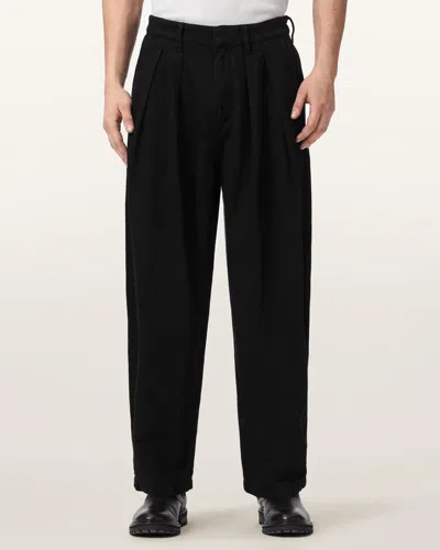 Allsaints Becco Tapered Leg Pleated Pants In Black