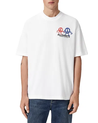 Allsaints Bedfellow Short Sleeved Crewneck Tee In White