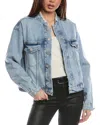 Allsaints Willow Oversized Denim Trucker Jacket In Blue