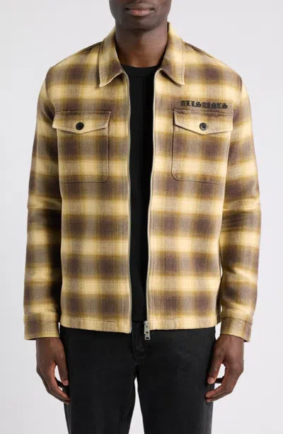 Allsaints Bellas Zip Shirt Jacket In Golden Brown