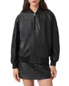 Allsaints Belle Leather Bomber Jacket In Black