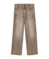 Allsaints Belt Loop Jeans In Brown