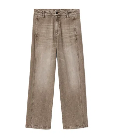Allsaints Belt Loop Jeans In Brown