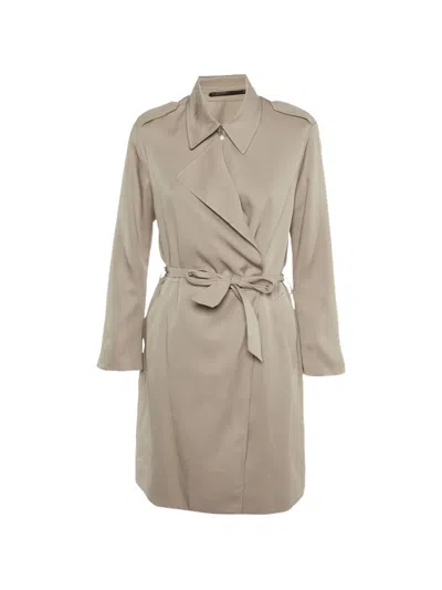 Pre-owned Allsaints Belted Coat In Neutral