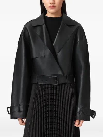 Allsaints Belted-fastening Jacket In Black