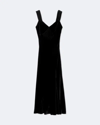 Allsaints Berletta Velvet Maxi Dress In Black