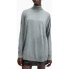 Allsaints Bern Merino Wool Turtleneck Sweater In Grey Marl