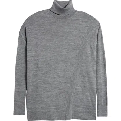 Allsaints Bern Merino Wool Turtleneck Sweater In Grey Marl