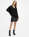 Allsaints Bern Merino Wool V-neck Jumper In Black