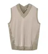 Allsaints Womens Taupe Grey Bern Stud-embellished Satin And Wool Tank Top In Multi