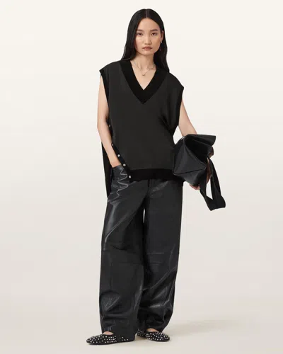 Allsaints Bern Studded Wool Tank In Black