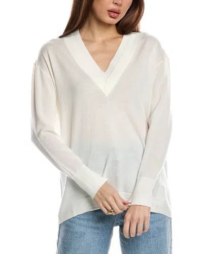 Allsaints Bern V-neck Wool Sweater In Gray