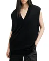 Allsaints Bern Merino Wool V-neck Tank Top In Black