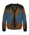 Allsaints Bernie Argyle-pattern Cardigan In Brown