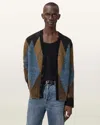 Allsaints Bernie Argyle-pattern Cardigan In Brown