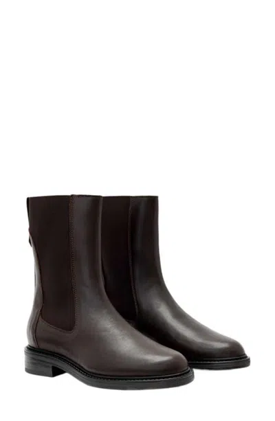 Allsaints Beryl Leather Chelsea Boot In Dark Brown