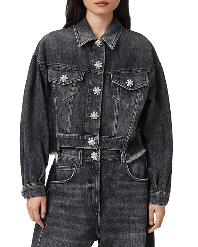 Allsaints Beth Denim Jacket In Black