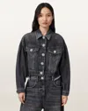 Allsaints Embellished Beth Denim Jacket In Black