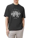 Allsaints Better Days Embroidered Cotton Graphic T-shirt In Washed Black