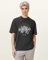 Allsaints Better Days Embroidered Cotton Graphic T-shirt In Washed Black
