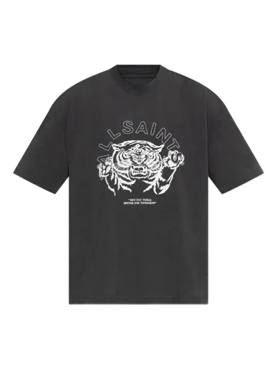 Allsaints Better Tiger-graphic T-shirt In Black