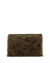 Allsaints Womens Warm Brass Bettina Bead-embellished Canvas Clutch Bag In Multi
