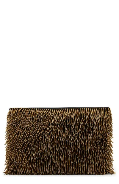 Allsaints Bettina Beaded Clutch In Brown