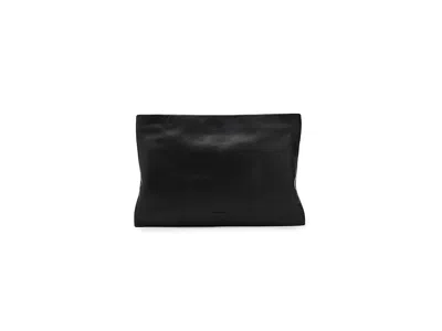 Allsaints Leather Bettina Large Leather Clutch Bag In Black