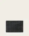 Allsaints Bettina Embellished Leather Clutch In Black